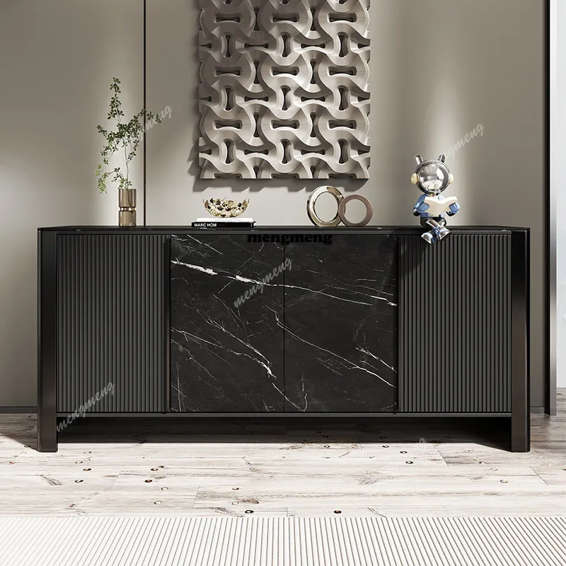 Italian high-end entrance cabinet, foyer partition cabinet, rock slab paint storage side cabinet