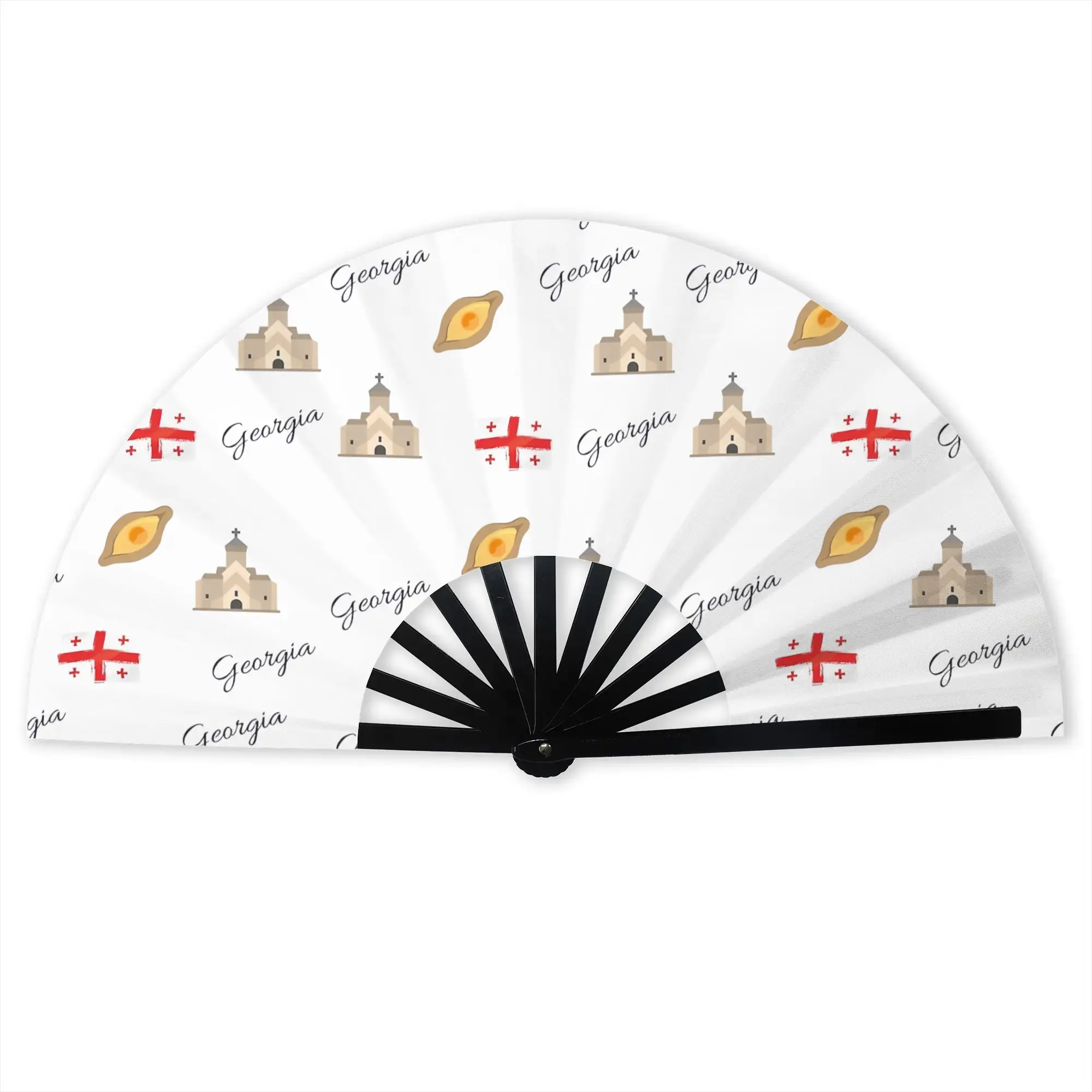 Georgia Flag Mao  Hand Fan Promotional Gift Wedding Georgian Proud Patriotic  Durable Folding Fans Unique Bulk Pack Fan
