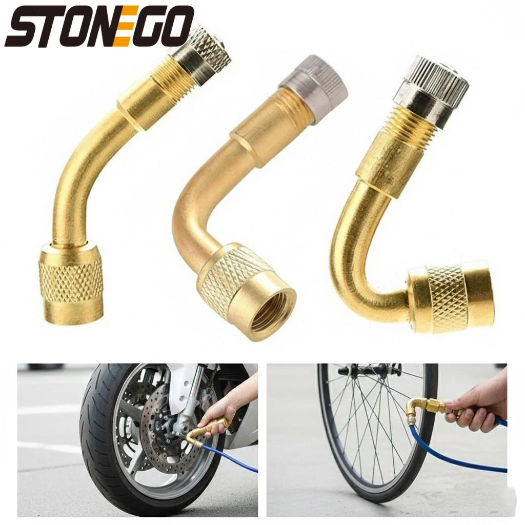 Car Motorcycle Bicycle Tire Valve Extender 90 135 Degree Stem Kit Air Pump Adapter Extension Tool