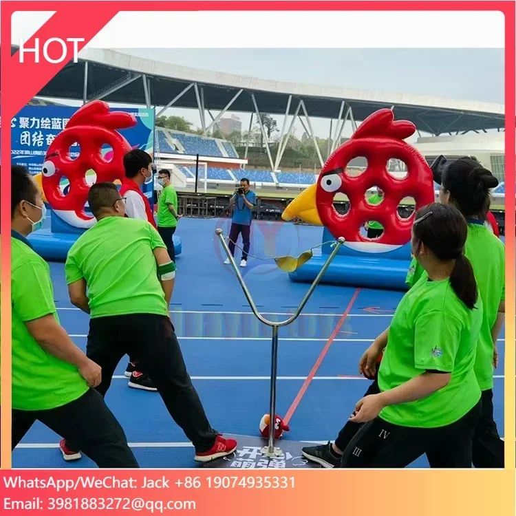 Team Building Angry Inflatable Game Big Inflatable Throwing Birds Game Inflatable Game