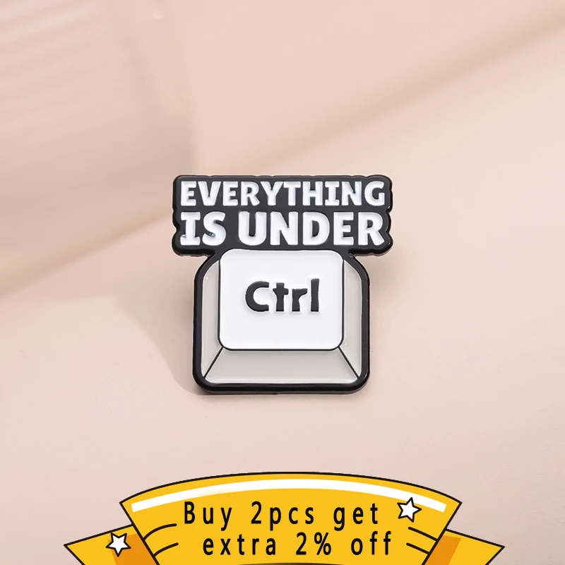 Everything Is Under Ctrl Enamel Pins Mouse Shortcuts World Document Brooch Lapel Badge Backpack Jewelry Gift For Office Staff