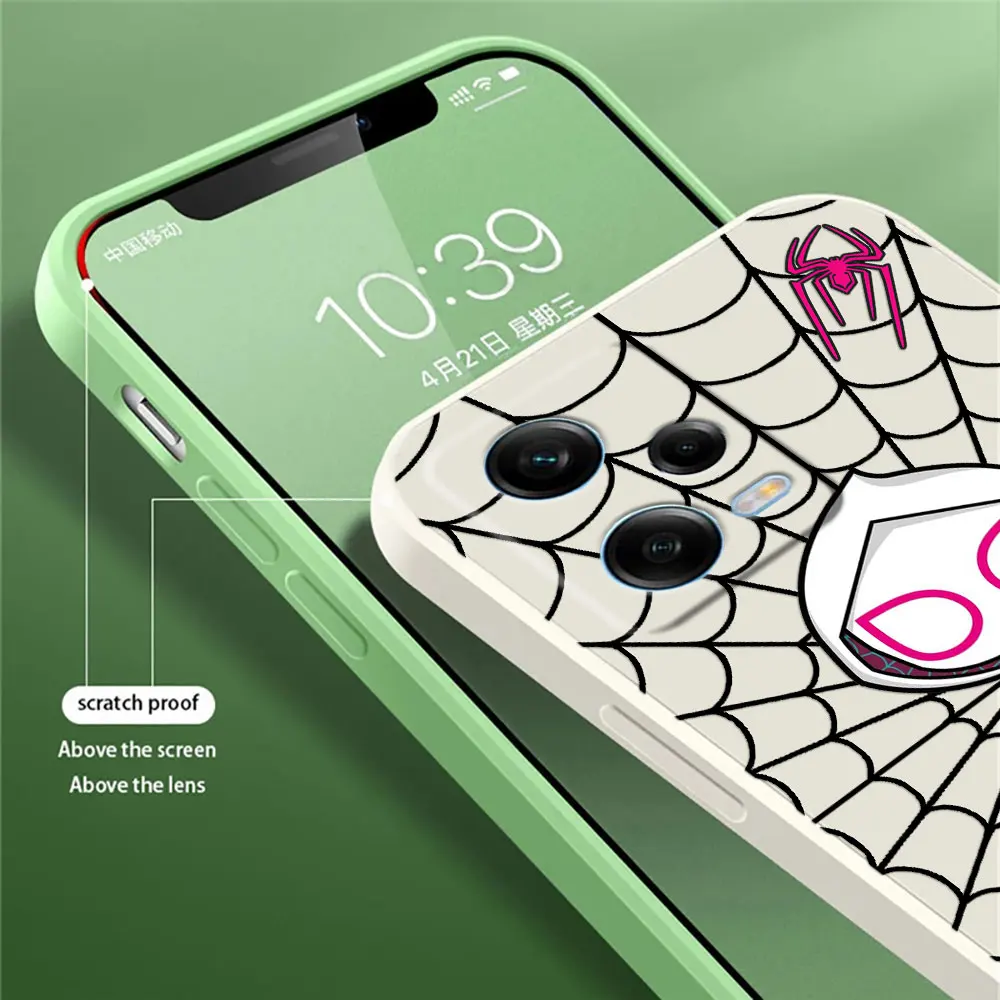 Funda For Xiaomi Redmi Note 13 Pro Plus 12 12S 11 11S 10 10S 9 9S 8 Pro Case Silicone Cover Marvel Spider man Miles Morales Gwen