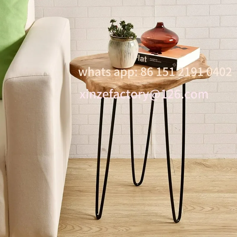 

Customizable Natural Edge End Table, Wood Side Table, Nightstand, Plant Stand ，Unique desktop for Living Room, Bedroom, Farmhou