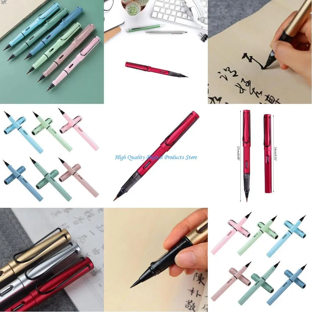 

U2JE Pack of 6 Soft Tip Fountain Pen Brush Tip Pen Set for Adult Student