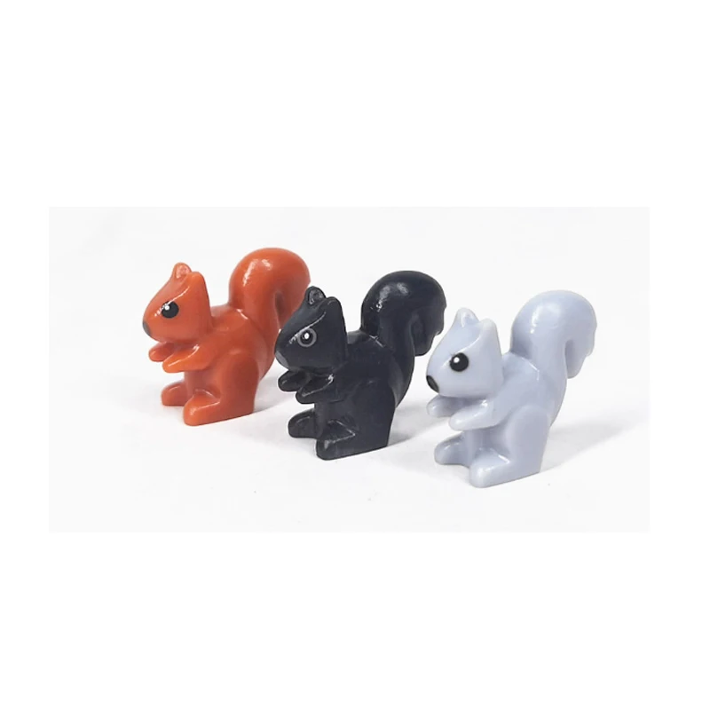 MOC Tier-Szenen-Bausteine Katzen Hunde Schafe Schweine Hühner Adler Papageien Delfin Zoo Zubehör DIY Spielzeug Bausteine T14