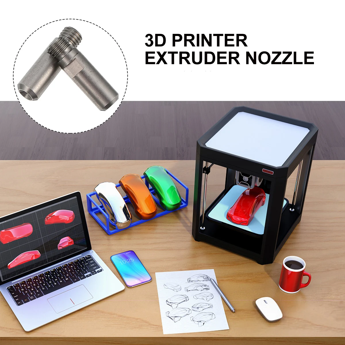 

5 Pcs Steel Nozzle for 3D Printer Extruder Thermal Barrel Compatible Heatbreak Throat Thermal Barrel Parts