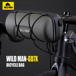 WILD MAN Folding Bike Head Bag, EVA Hard Shell, Mountain And Road Bike Handlebar Bag, Quick-Release, Bike Front Riding Bag