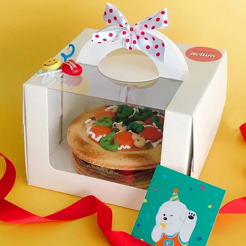 Caja de embalaje para hornear de mano, caja de pastel de Mousse de 4 pulgadas, 6 pulgadas y 8 pulgadas, caja de embalaje de pastel de queso, caja de pastel de desierto, cocina...