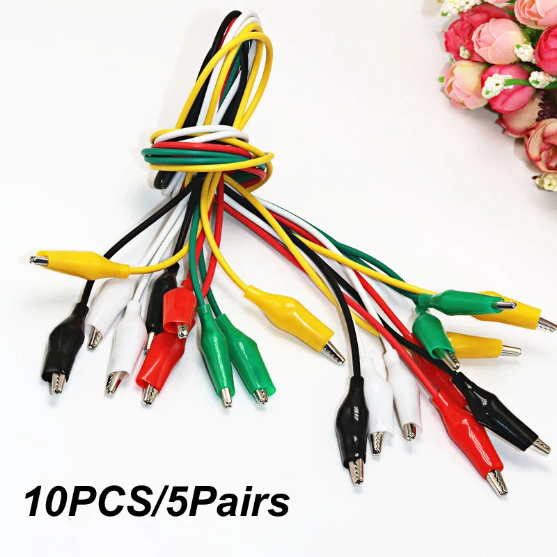 

10pcs 50cm Alligator Clips with Wires, Jumper Wires with Alligator Clips for Electrical Alligator Clip Wire Battery power Cable