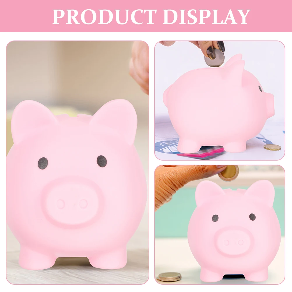 

2Pcs Piggy Bank Cute Cartoon Coin Saving Pot for Kids Bedroom Decorative Vinyl Money Box Storage Jar Creative Pig Shaped