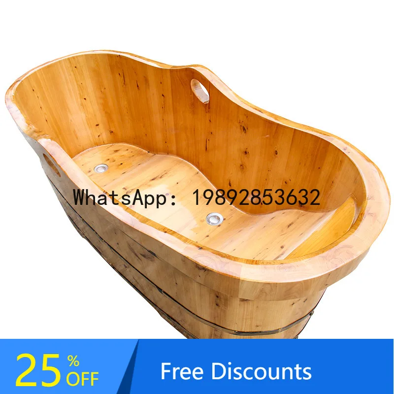 

CZ Reclining Wooden Bucket Adult Bathing Bath Bucket Fragrant Fir Wood Soaking Bath Sauna Beauty Salon Medicinal Bath