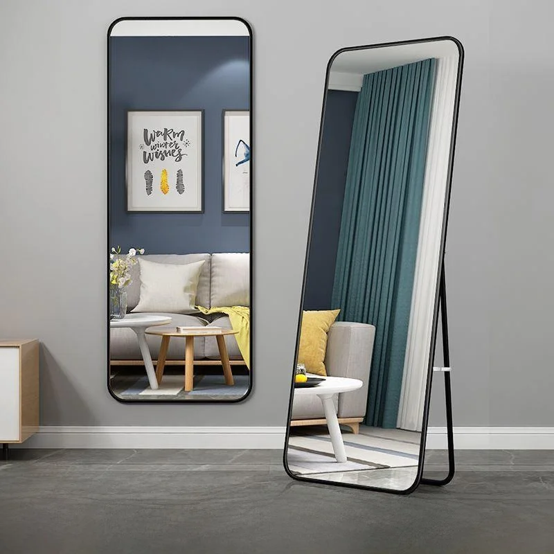 

Full-Length Wall-Mounted Standing Dressing Mirror Home Use Bedroom Clothing Try-On Cosmetic Hanging Mirror Metal Frame
