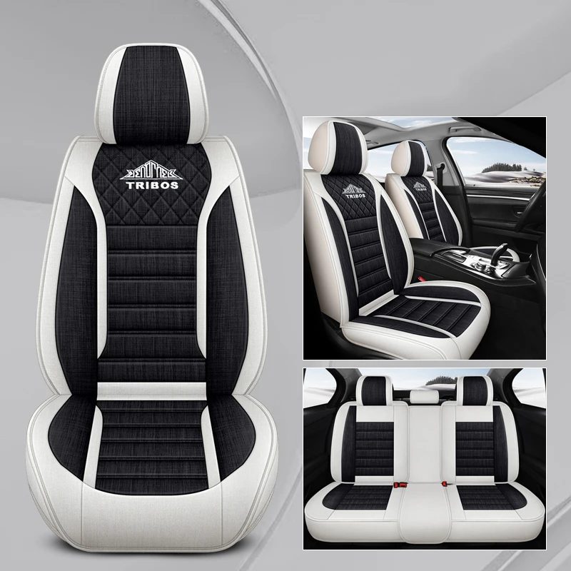 

5PCS Flax Car Seat Covers For Geely Atlas Pro Monjaro Tugella Starray Mitsubishi L200 ASX Auto Interior Accessories Breathable