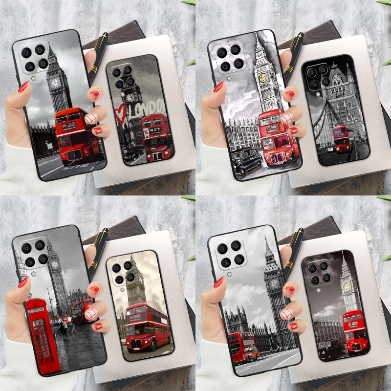 London Red Bus Big Ben Coque pour Samsung Galaxy, M32, M31, M12, M52, M13, M33, M53, M11, M51, M15, M55, M14, M34, M54, M20, M30s