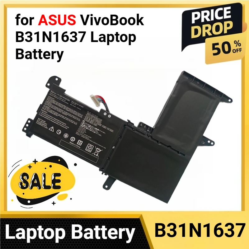 

for ASUS VivoBook B31N1637 Laptop Battery for F510 F510U F510UA UF F510QA 15/S15 X510 X510U X510UN/UF/UQ/UR/UA