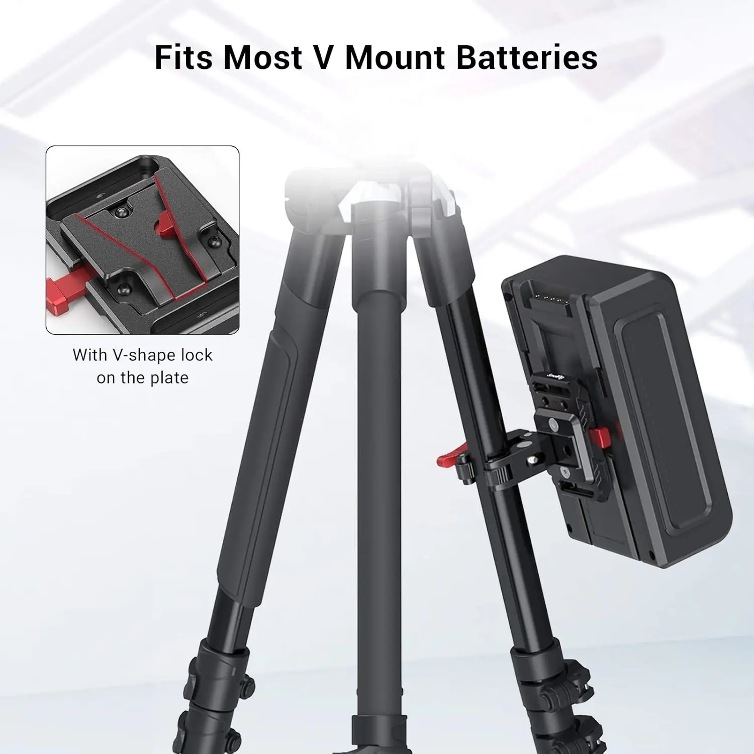 لوحة بطارية SmallRig Mini V-Lock V Mount مع مشبك على شكل سرطان البحر لحامل ضوء ثلاثي القوائم لإمداد طاقة الكاميرا