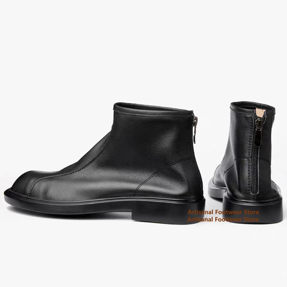 جلد البقر الجانب سستة تشيلسي أحذية الرجال النمط البريطاني عالية أعلى الأحذية الجلدية العصرية شعبية رجال الأعمال مكتب الرجال الأحذية #6