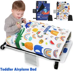 Kids Travel Airplane Bed Airplane Hammocks with Storage Bag Portable Baby Airplane Seat Extender Easy Installation Removal Seat