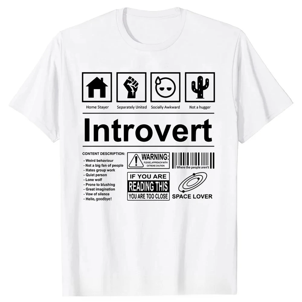 

Introvert Logo T Shirt Funny Sayings Humor Introvers Joke T Shirts Summer Cotton Streetwear Humor Quotes Christmas Gifts T-shirt