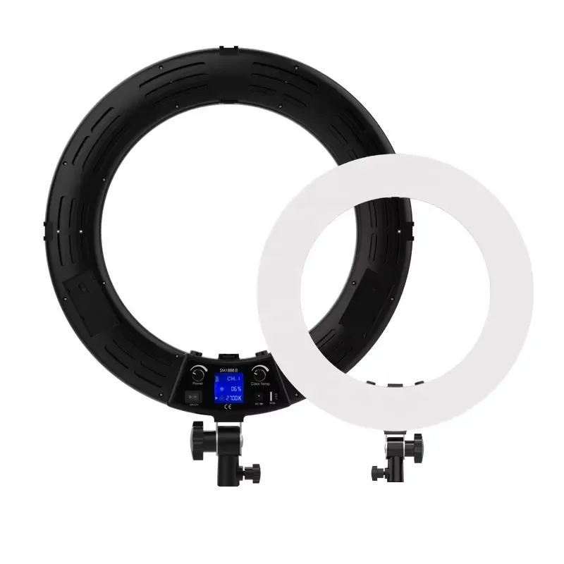18 Inch 90W LED Ring Light with Phone Holder Dimmable Photography Lamp Adjustable Color Temperature for Selfie Video Shooting