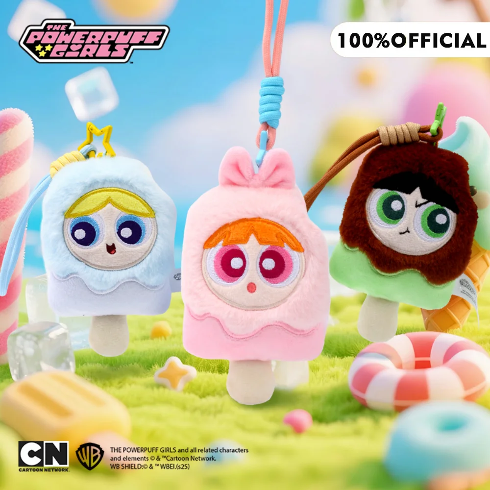 

Genuine 12CM The Powerpuff Girls Cartoon Popsicle Series Plush Doll Keychain Anime Stuffed Bag Accessories Girls Birthday Gifts