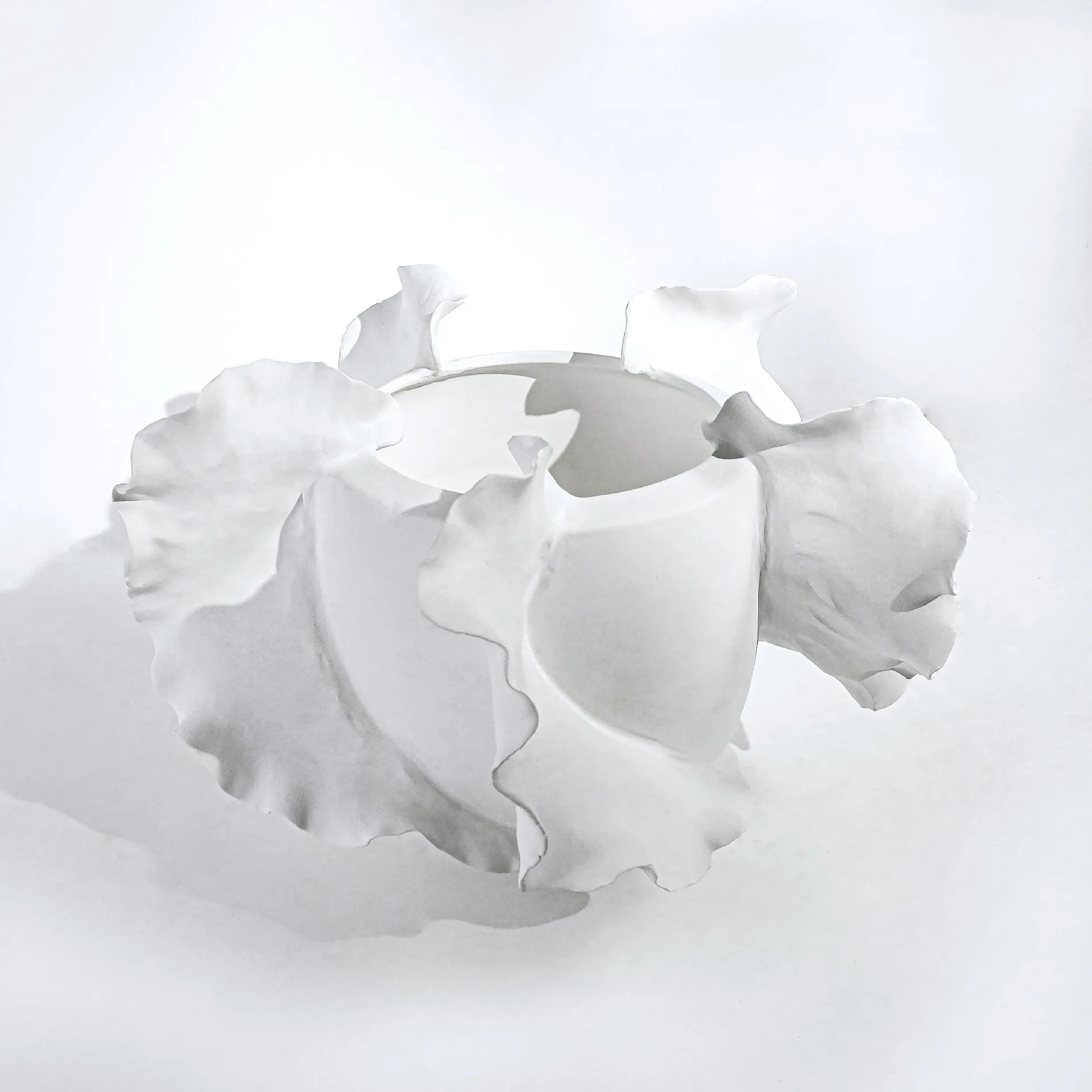 

Matte white modern new ceramic fruit plate ornament living room wine cabinet home soft decoration handicrafts advanced factory