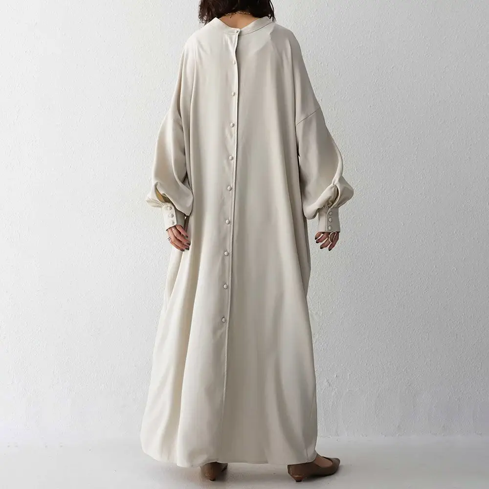 Modest Eid Muslim for Women Dress Single Breasted Vestidos Jalabiya Ramadan Morocco Dubai Kaftan Islam Arab Long Robe Abayas