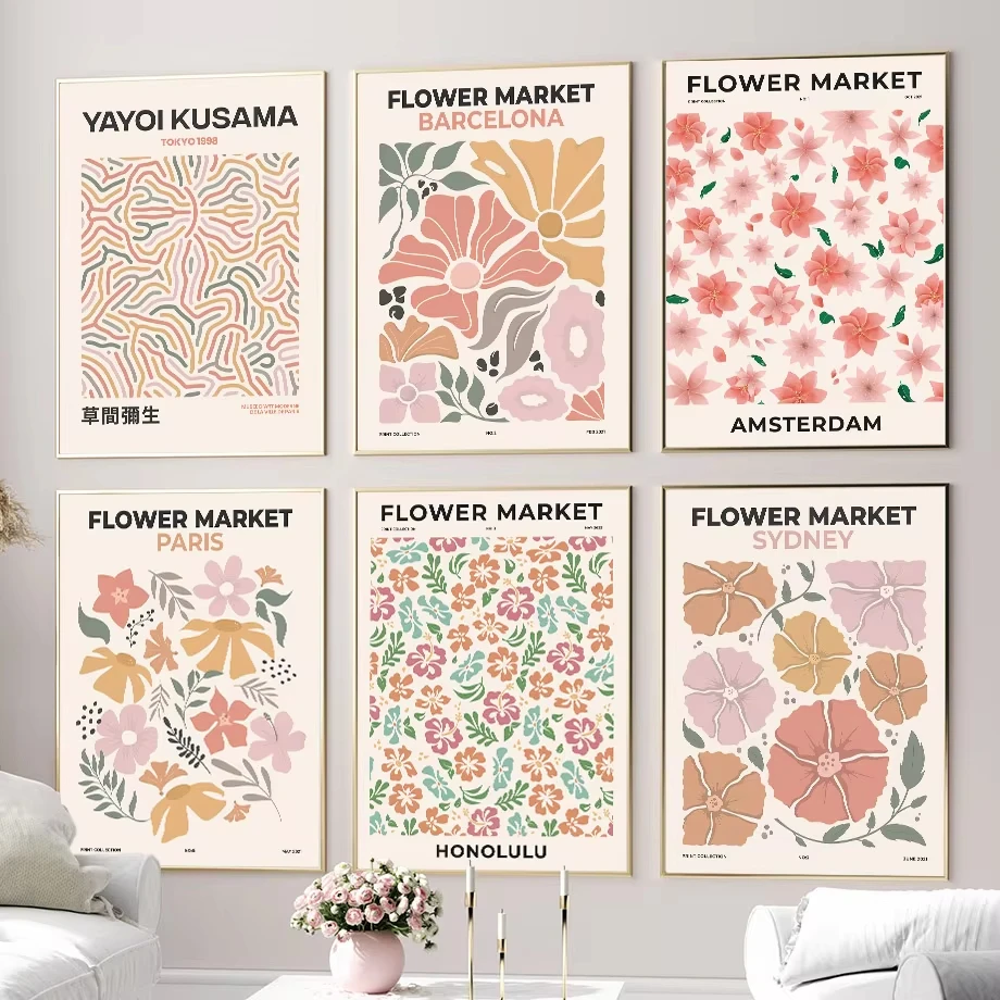 Flower Market Plants Matisse Picasso Butterfly Wall ArtCanvas Painting AbstractPoster Prints LivingRoom Home Decoration Pictures