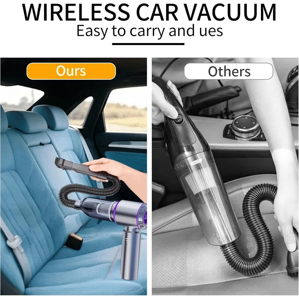 مكنسة كهربائية محمولة باليد، مكنسة كهربائية محمولة للسيارة 22000PA عالية الطاقة 4 في 1 منفاخ هواء منفضة هواء ومنفاخ هواء مع Bru