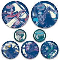 58mm Handmade Acrylic Lapel Pins Attack on Titan Anime Brooches Cartoon Badges Resin Epoxy Decor Jewelry Accessories Gifts