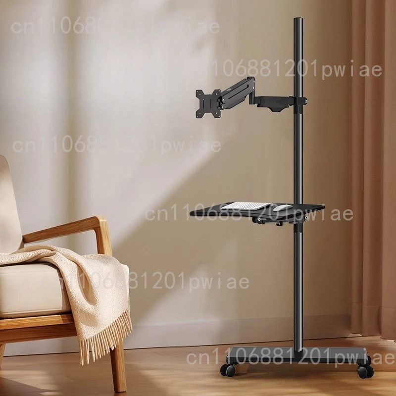 

Кронштейн от пола до потолка для монитора Подвижный подъемный стол с поддержкой клавиатуры Экран Вращающаяся телескопическая консольная вешалка