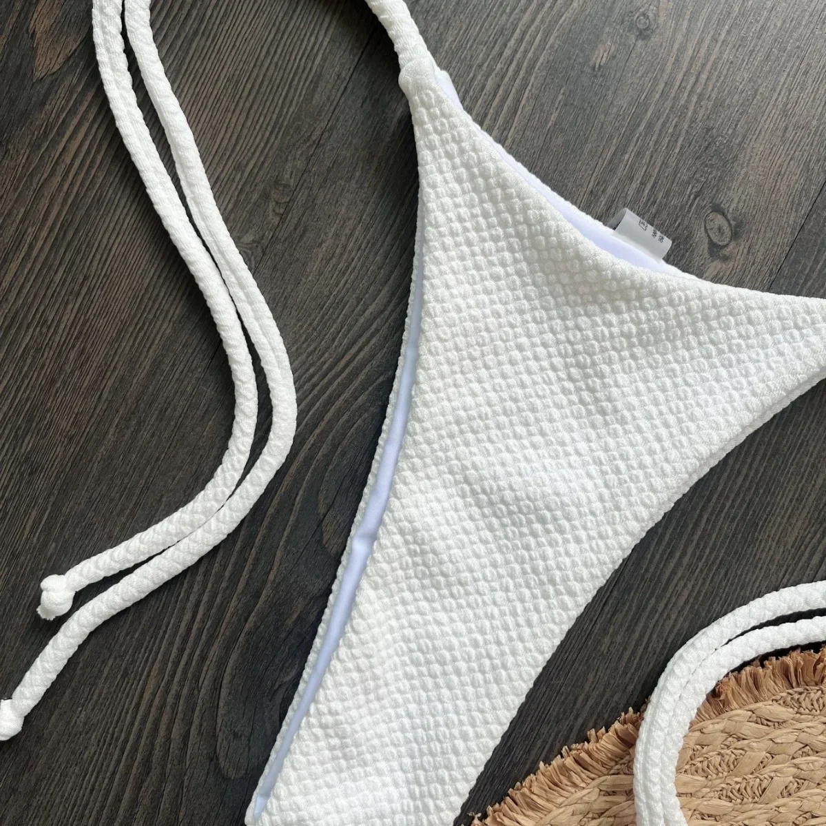 새로운 주름진 반도 금속 반지 끈 팬티 비키니 여성 수영복 여성 수영복 2 피스 비키니 세트 Bather 수영복 수영