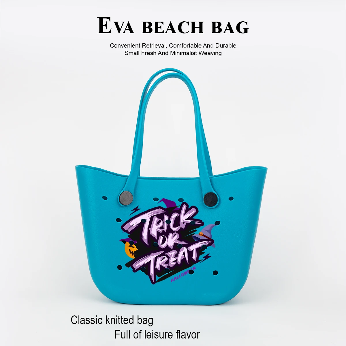 

Halloween-Themed Holiday Text, Trick-Or-Treat, Large-Capacity Eva Tote Bag, Perfect Halloween Gift, Holds Candy for Kids, Suitable for Women's Daily Commuting, Travel, and Vacation Use, Large Capacity Can Hold Mobile Phones, Tablets, Books, and Other Item