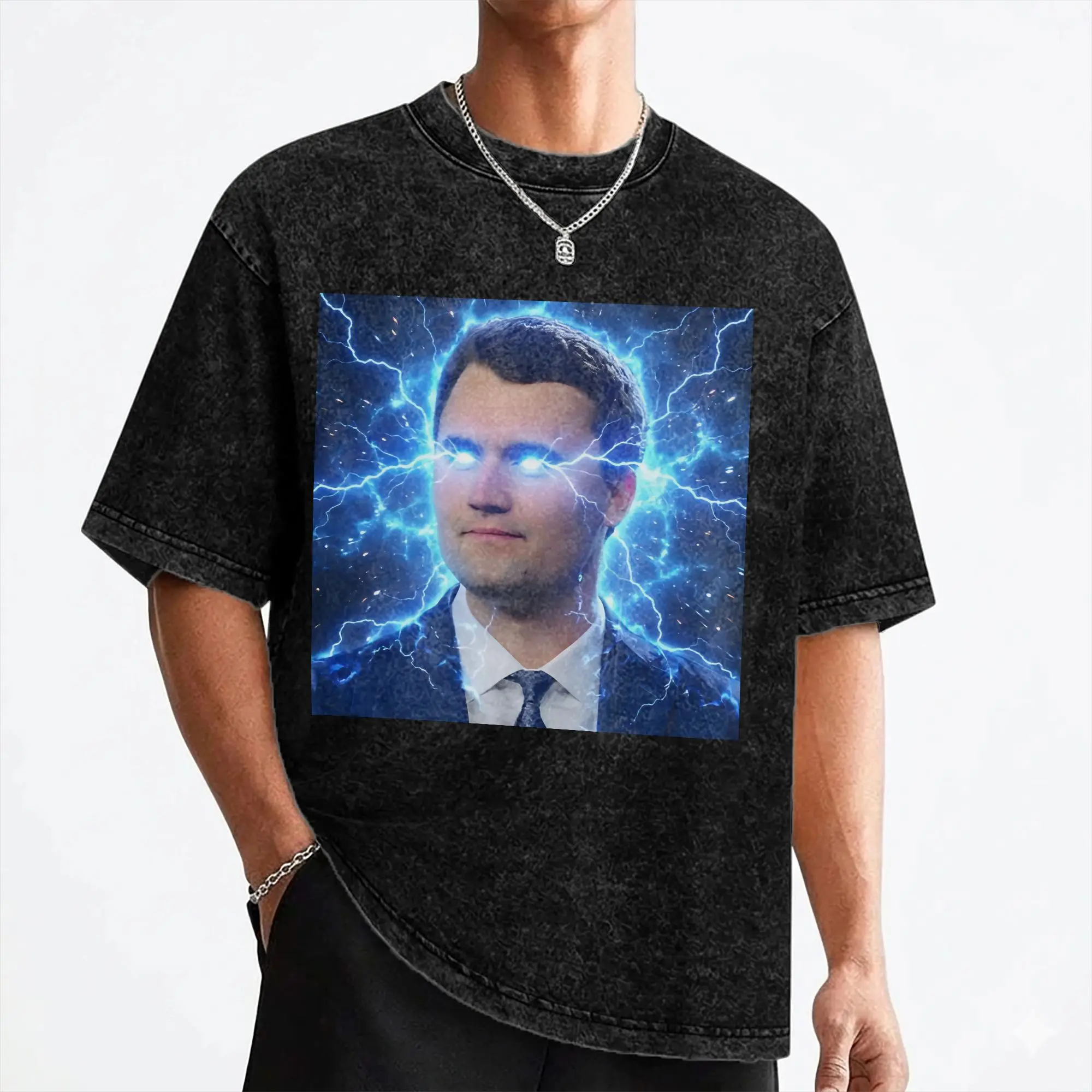 Charlie Kirk R.I.P T Shirt Washed 100% Cotton Oversize T-Shirts  Novelty Men Women Streetwear Graphic Printed Tees