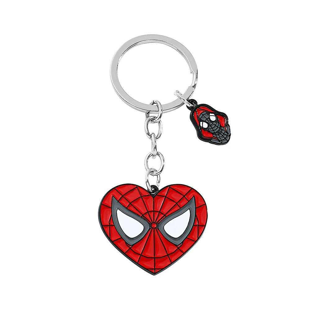 Marvel Peripheral Cartoon Creative Red Heart Spider Man Keychain Pendant Accessory Pendant for Friend Gift