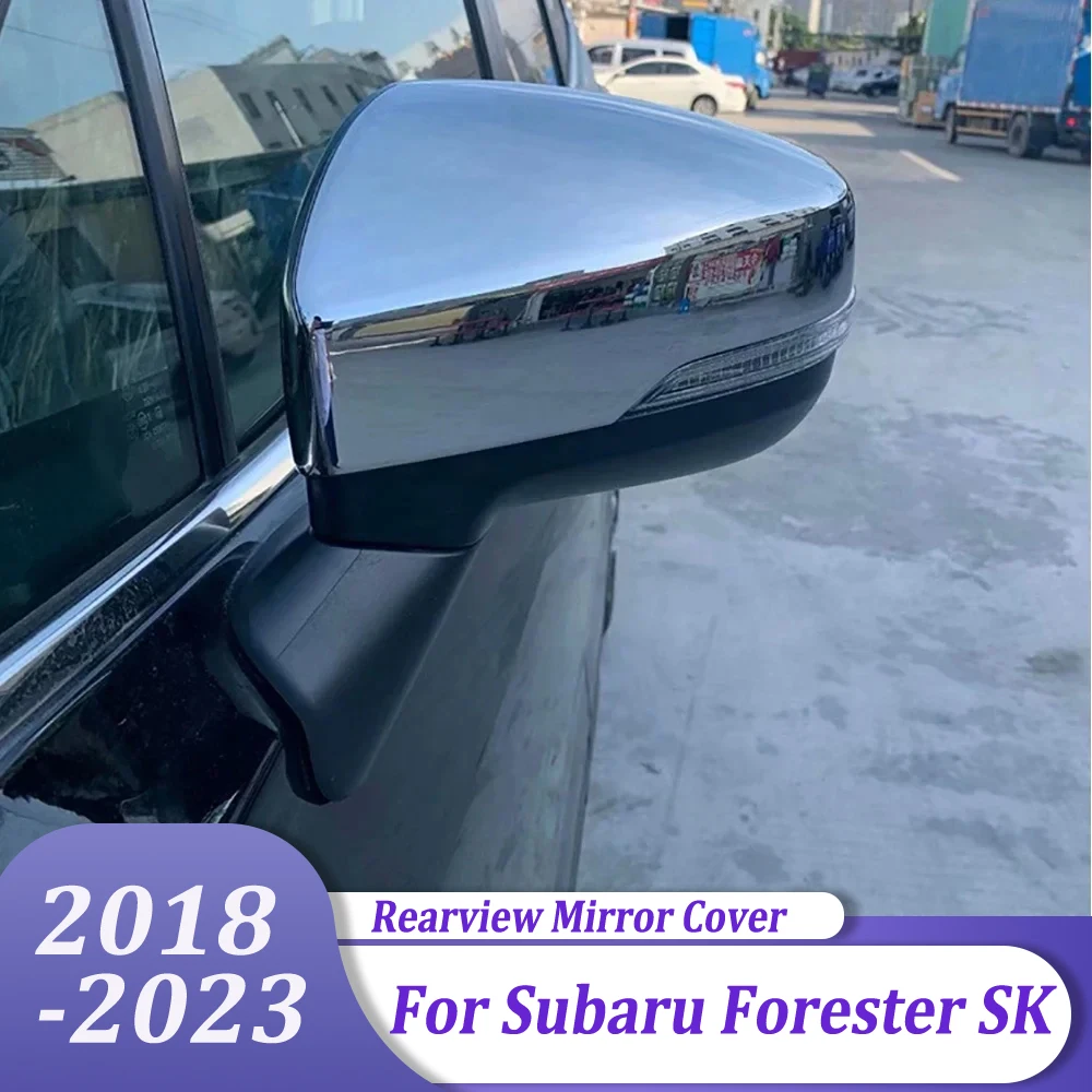 

Car Accessories Chrome Side Door Mirror Cover Trim Rearview Mirrors Cap Molding For Subaru Forester SK 2018 2019 2020-2023