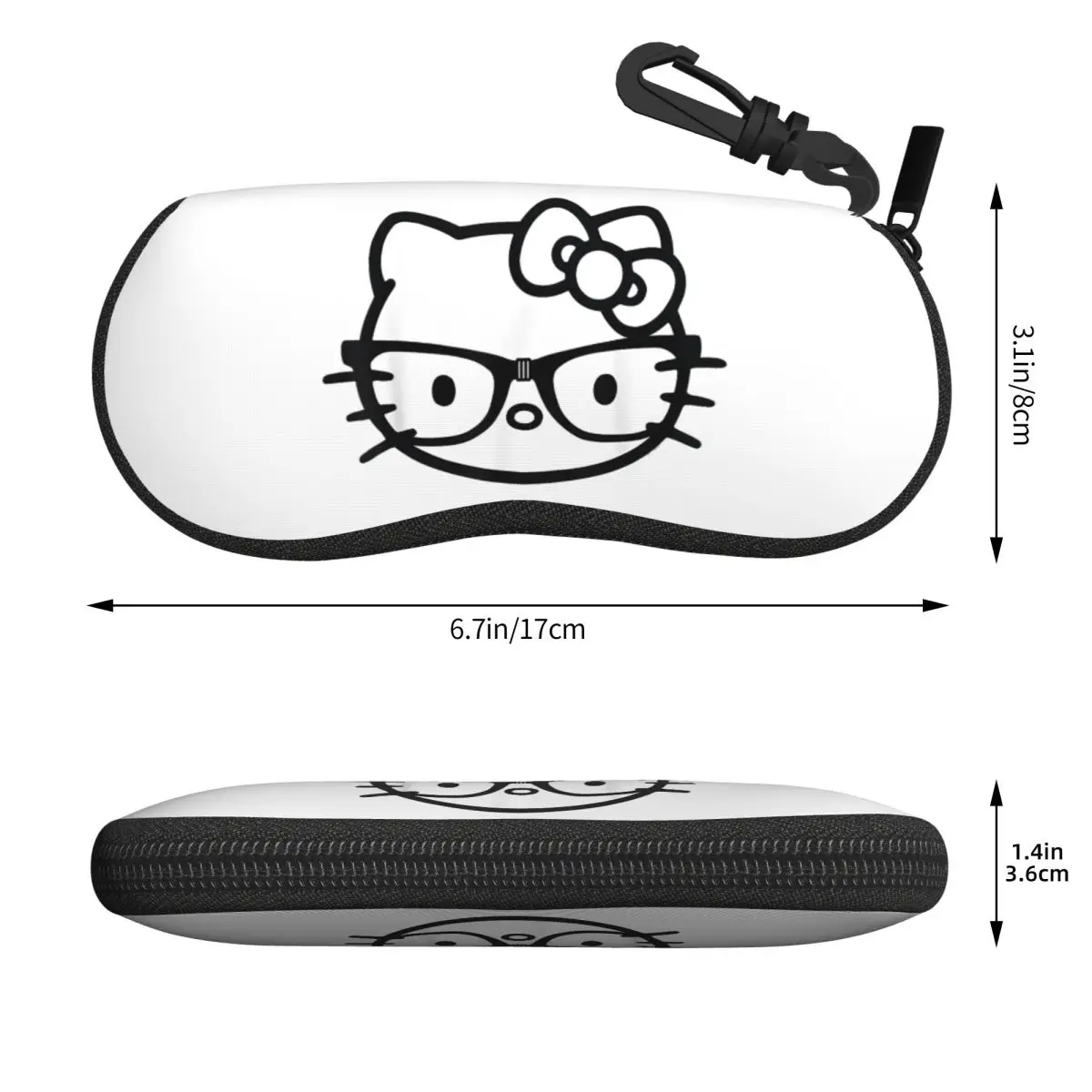 Hello Kitty Black And White Nerd Glasses Glasses Case Unisex Printing Box Japanese Cartoon Eyewear Storage Box Sunglasses Box