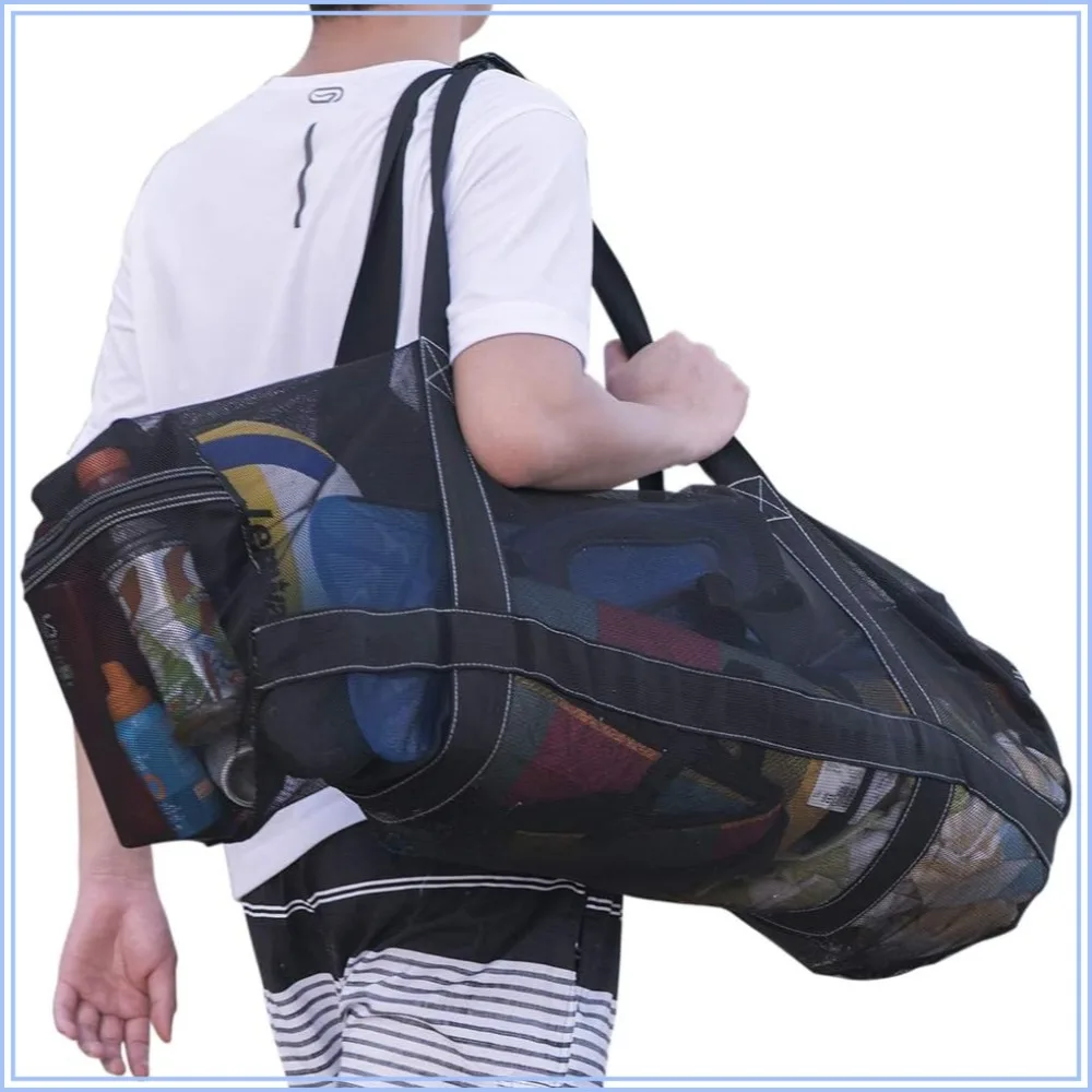 Bolsa de lona de malla XXL de 37 pulgadas para equipo de buceo | Bolsa de playa extra grande para snorkel, kayak, buceo libre y natación