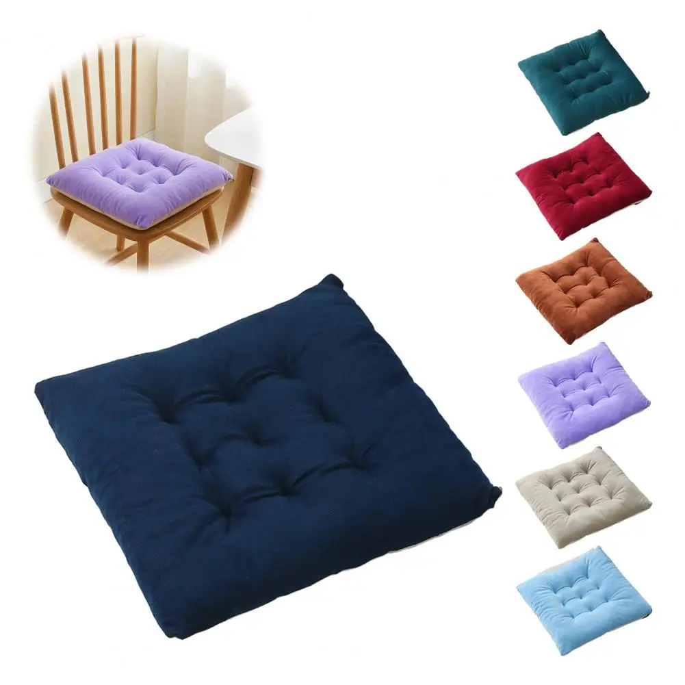 Soft Plush Chair Cushion Skin Plush Seat Cover Soft Plush Square Chair Cushion with Straps Non-slip Seat Pad for Dining Room