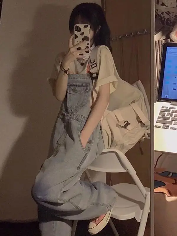 

Джинсовый комбинезон Color Blo, женский комбинезон больших размеров, весна-осень, новый Sle Faionable Fat Sister, антивозрастная элегантность Salt Series