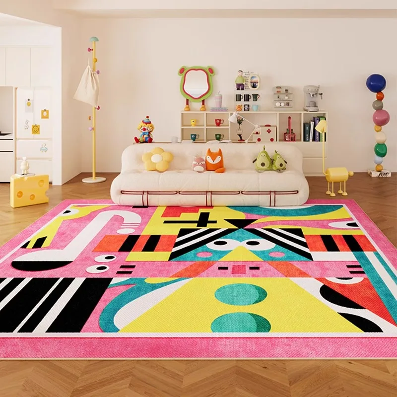 

Creative Colorful Living Room Carpet Large Area Art Abstract Painting Bedroom Rug Fashionable High-end Coffee Table Mat Alfombra