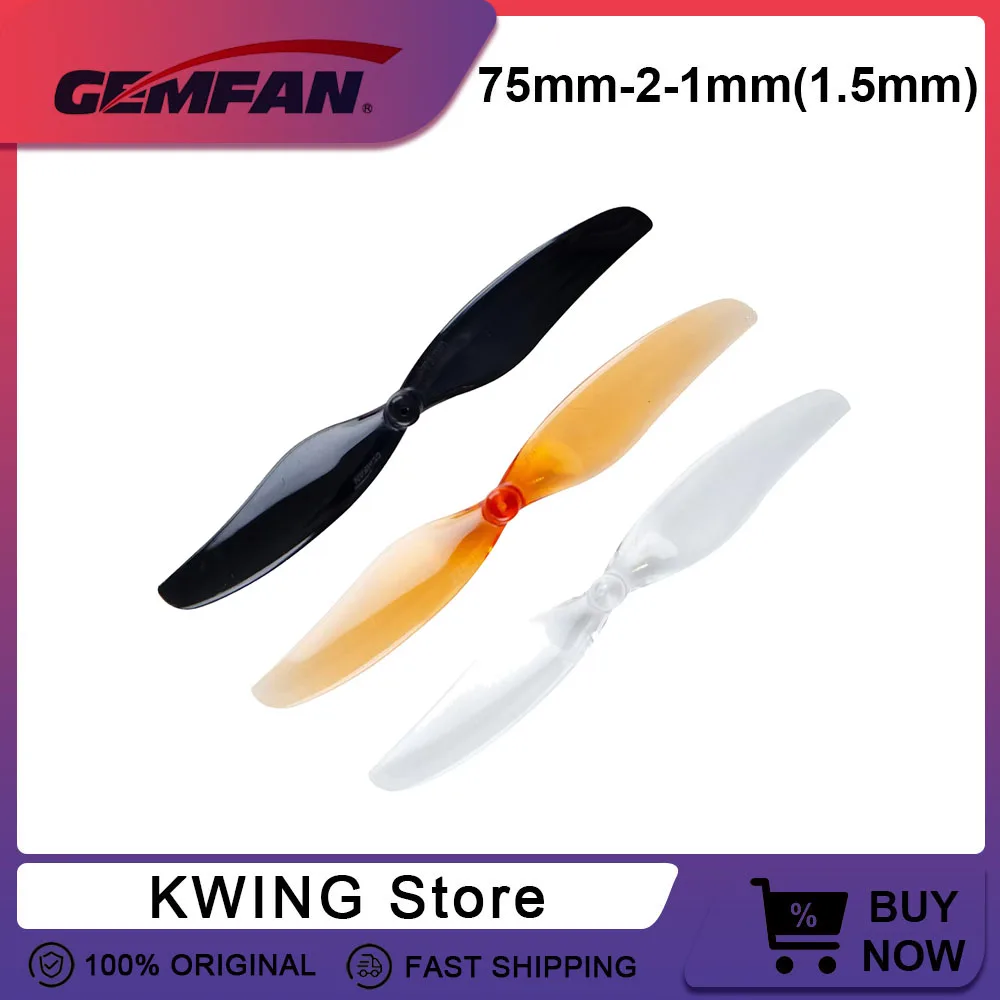 12 Paar (12CW + 12CCW) Gemfan 75 mm 2-Blatt-PC-Propeller 1 mm 1,5 mm für DJI Tello FPV Freestyle 3 Zoll Zahnstocher Drohne DIY-Teile