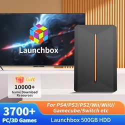 Launchbox 500 GB przenośny dysk twardy do gier z ponad 3700 + gier PC/3D na PS4/PS3/PS2/Wii/WiiU/Switch konsola do gier na PC