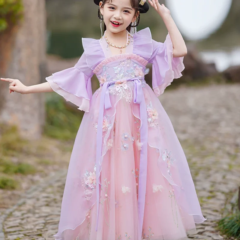 Chinese Hanfu Summer Girls' Dress Princess Dress