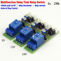 DC 5V 12V 24V 1s-24H Adjustable Trigger Timing Delay Time Relay Switch Infinite Cycle Turn On Off Loop Timer Switch Module