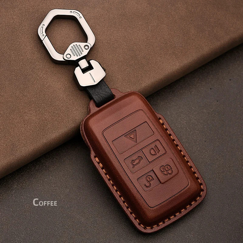 Leather Key Case Cover Suitable for Land Rover LR4 Range Rover Sport Freelander 2 Discovery Jaguar E-Pace XF XJL XK XE XJ