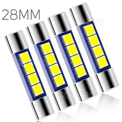 Paquete de 4 bombillas LED de 29 y 28mm con fusible 6614F 6612F TS-14V1CP, bombillas LED de adorno para Interior de coche, luz para visera, espejo de tocador, lámpara de cúpula de repuesto