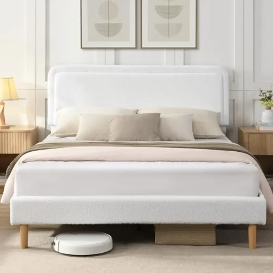 Size Cloud Bed Frame with Adjustable Headboard for bedroom use, steel construction, matte black finish, ultra-sturdy and silent