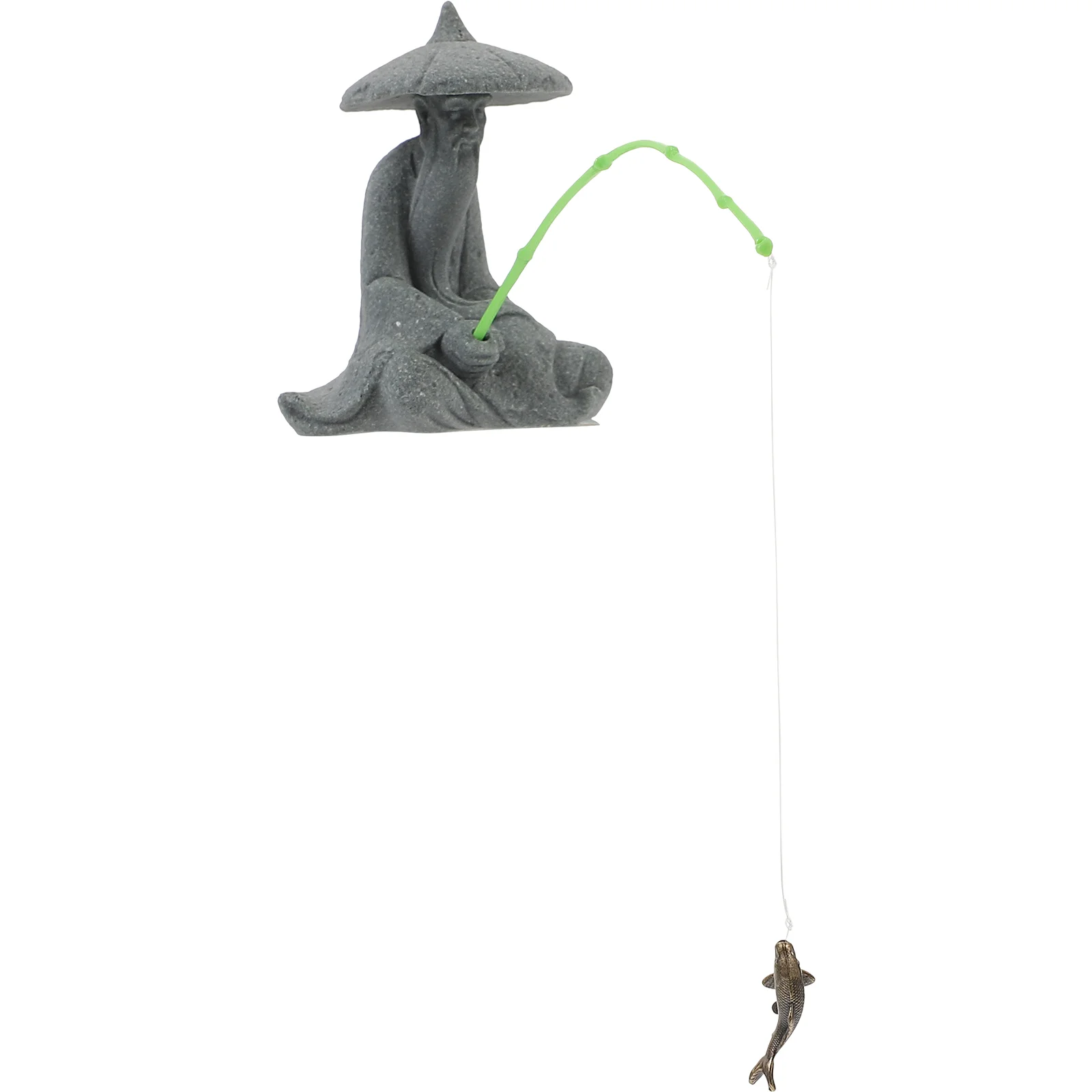 

Jiang Taigong Ornament Fisherman Statue Decor Resin Figurines Aquarium Statues Flower Pot Decorations Mini Rockery Adornment