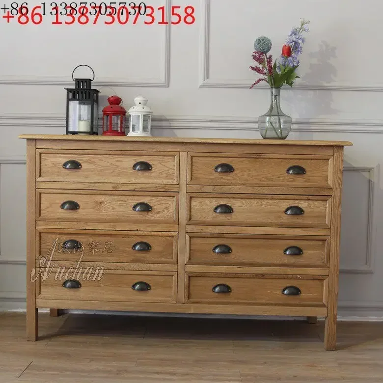Solid wood antique furniture, French American country multi-chest cabinet, porch cabinet, side cabinet, sofa back few